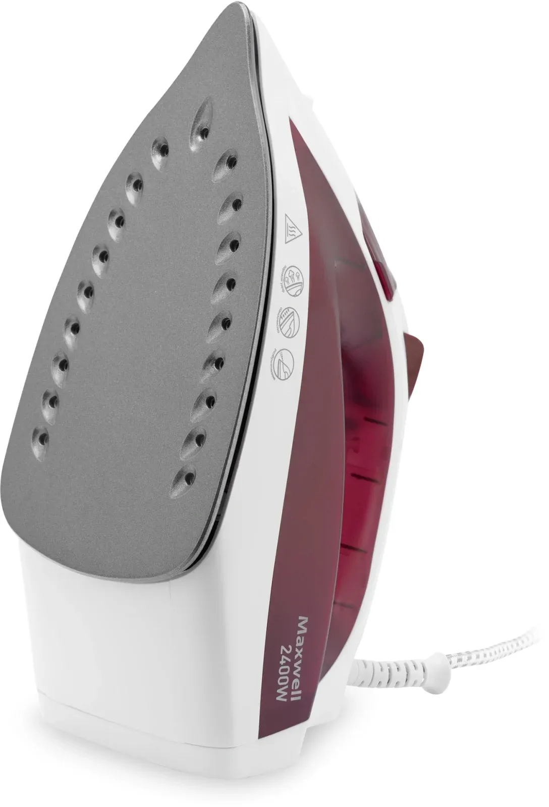 Утюг Maxwell MW-3006 2400Вт белый/бордовый - фото 4