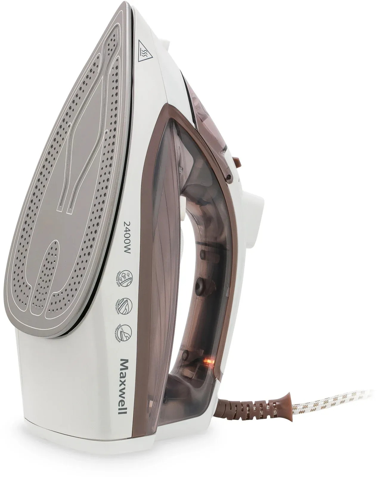 Утюг Maxwell MW-3047 2400Вт белый/коричневый - фото 3