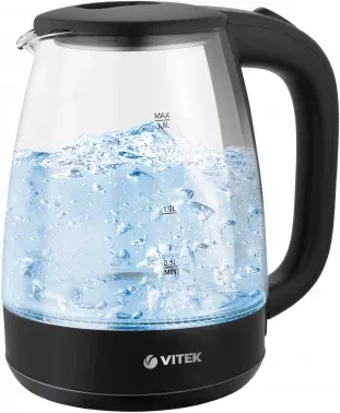 Чайник электрический Vitek VT-7004 1.8л. 1850Вт прозрачный/черный корпус: стекло/пластик - фото 7