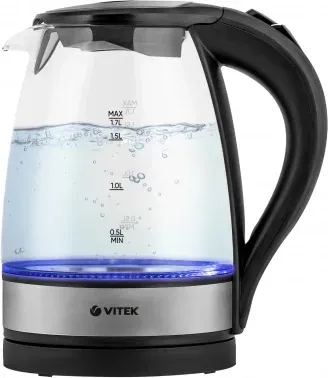 Чайник электрический Vitek VT-7008 1.7л. 2200Вт прозрачный корпус: стекло/пластик - фото 7
