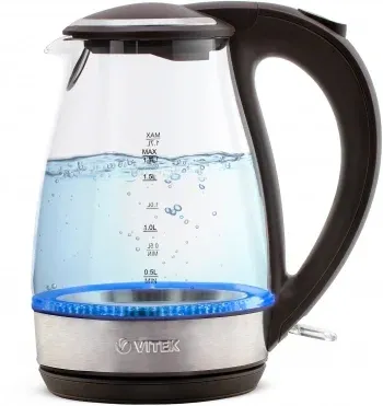 Чайник электрический Vitek VT-7015 1.7л. 2200Вт прозрачный/коричневый корпус: стекло/пластик - фото 7
