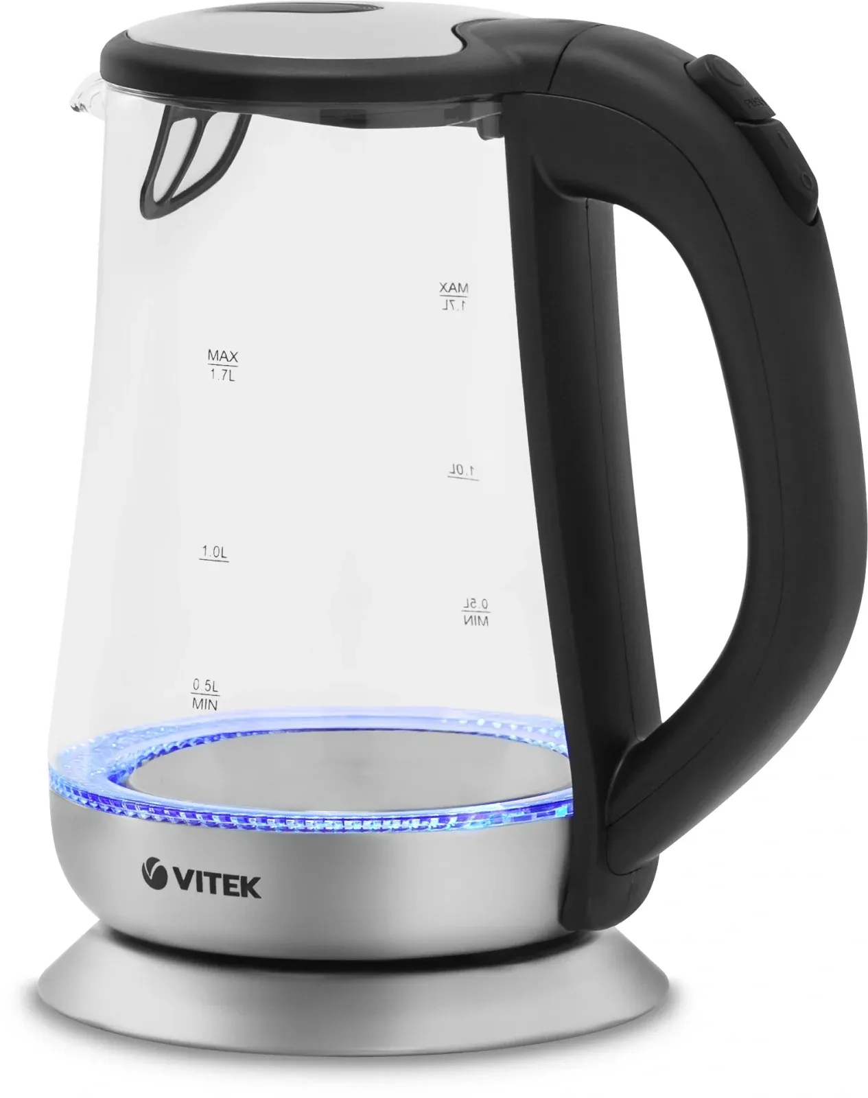 Чайник электрический Vitek VT-7036 1.7л. 2200Вт прозрачный корпус: стекло - фото 4