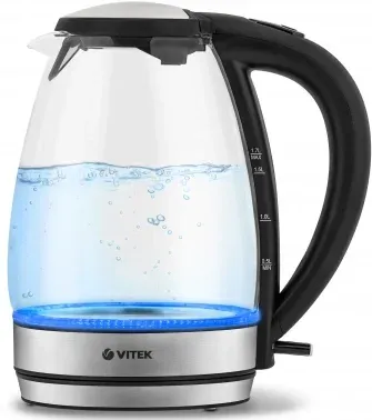 Чайник электрический Vitek VT-7046 1.7л. 2200Вт прозрачный/черный корпус: пластик/стекло - фото 8