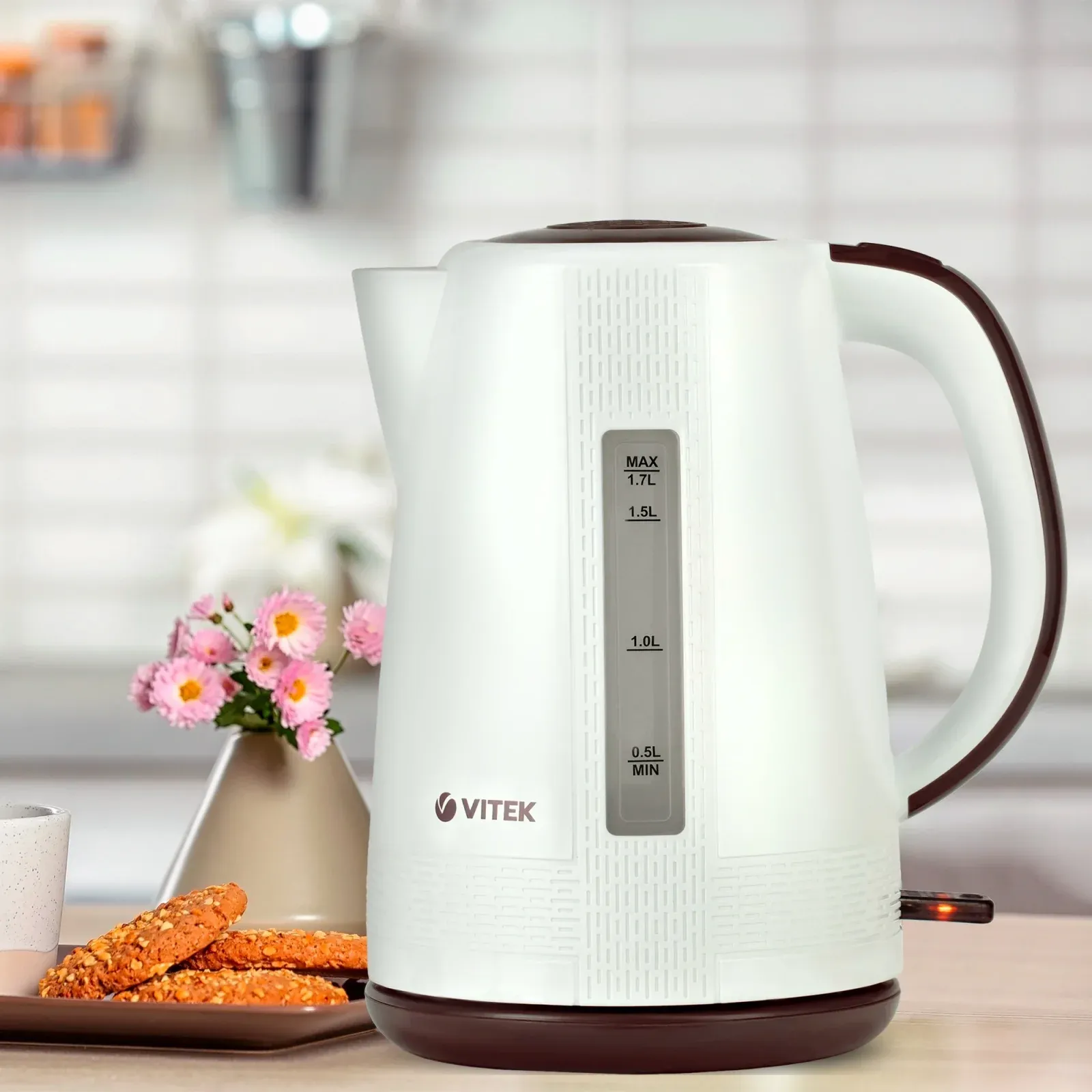 Чайник электрический Vitek VT-7055 1.7л. 2150Вт белый корпус: пластик - фото 2