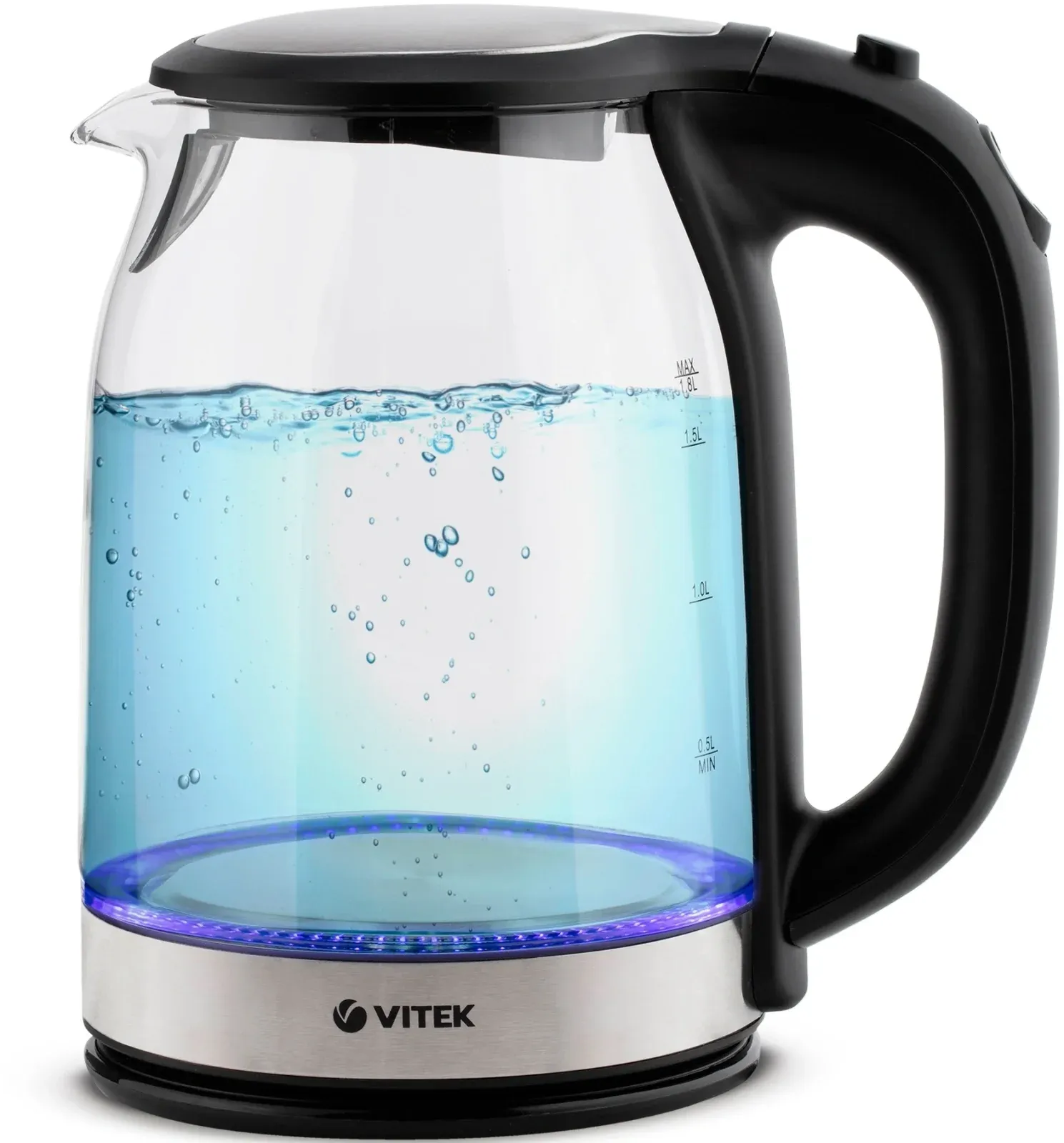 Чайник электрический Vitek VT-7095 1.8л. 2200Вт прозрачный корпус: стекло - фото 6
