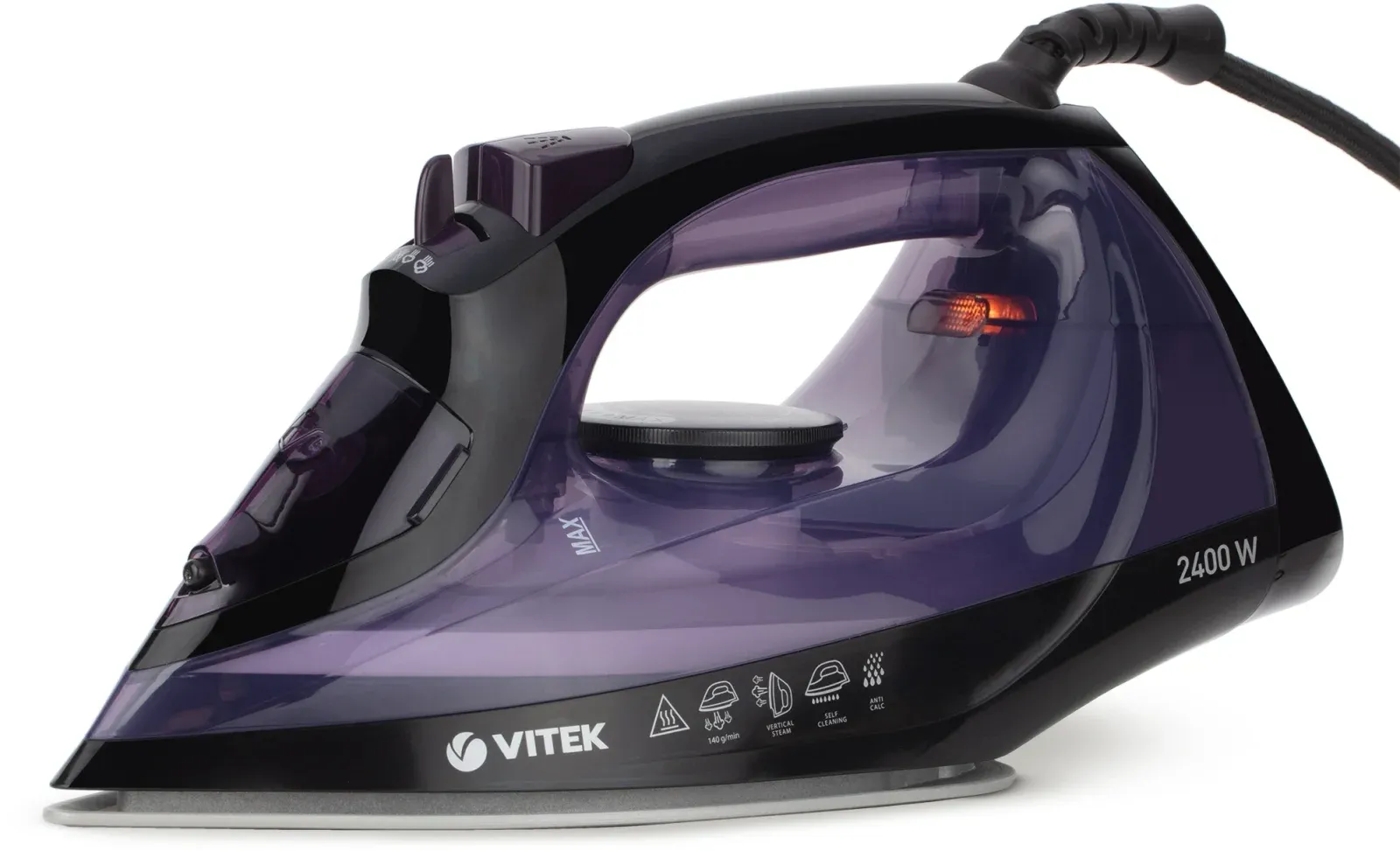 Утюг Vitek VT-8316 2400Вт черный/фиолетовый - фото 1