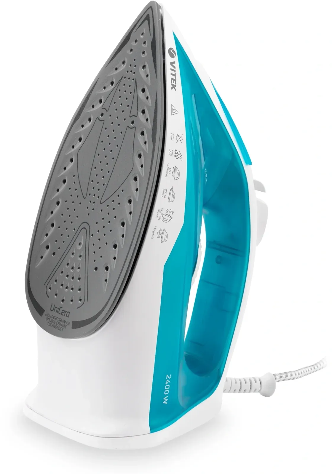 Утюг Vitek VT-8336 2400Вт белый/бирюзовый - фото 3
