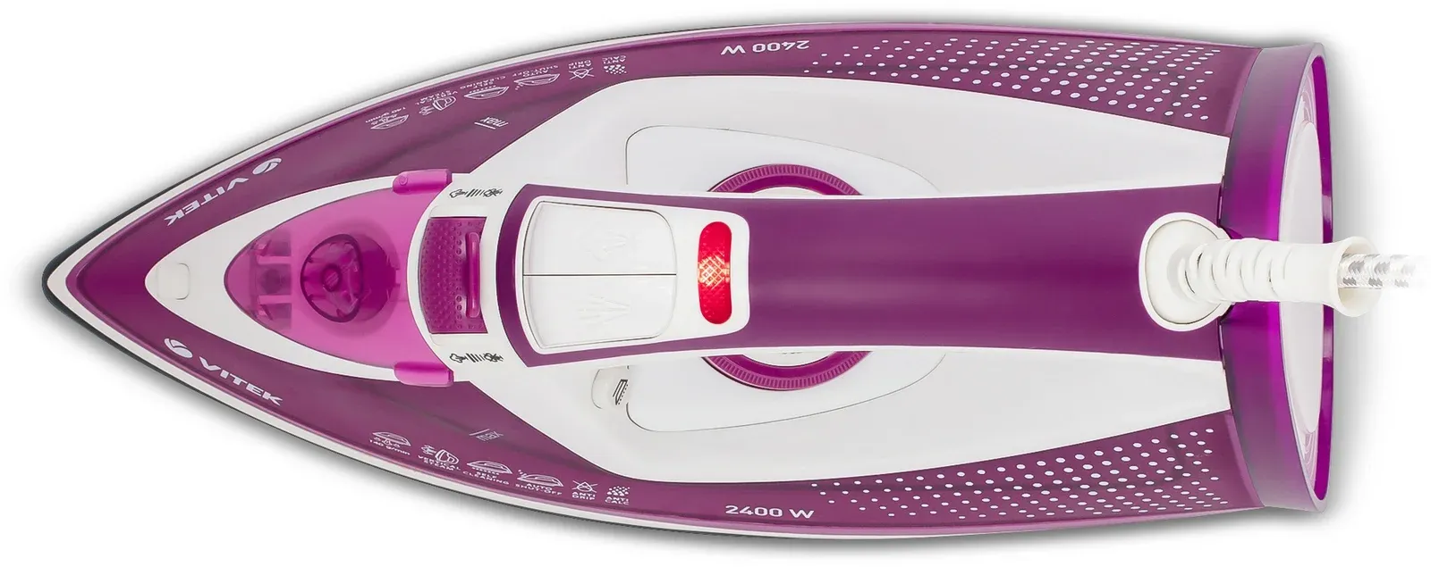 Утюг Vitek VT-8346 2400Вт белый/фиолетовый - фото 6