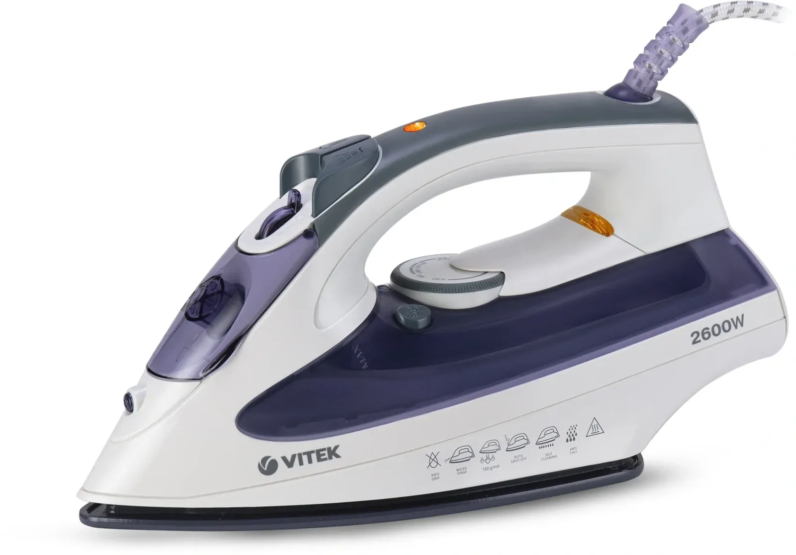 Утюг Vitek VT-8356 2600Вт белый/серый - фото 6