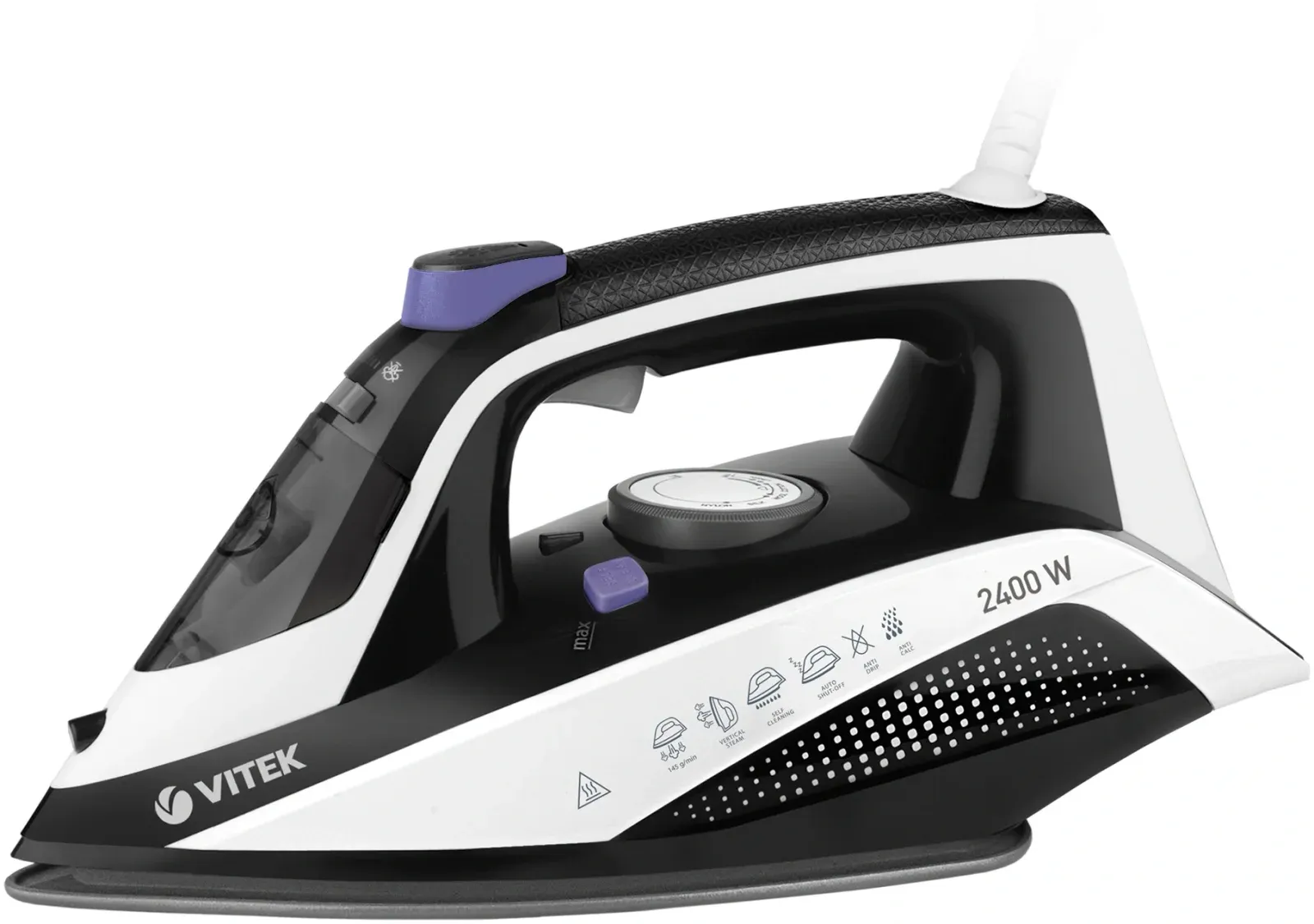 Утюг Vitek Prive VT-8360 2400Вт черный/белый - фото 1