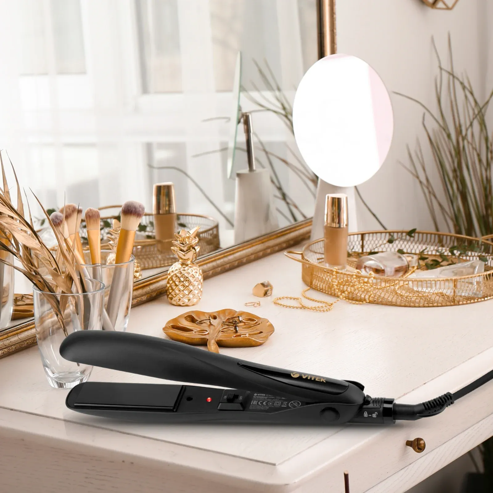 Выпрямитель Vitek VT-8402 35Вт черный макс.темп.:210С покрытие:керамико-турмалиновое - фото 6