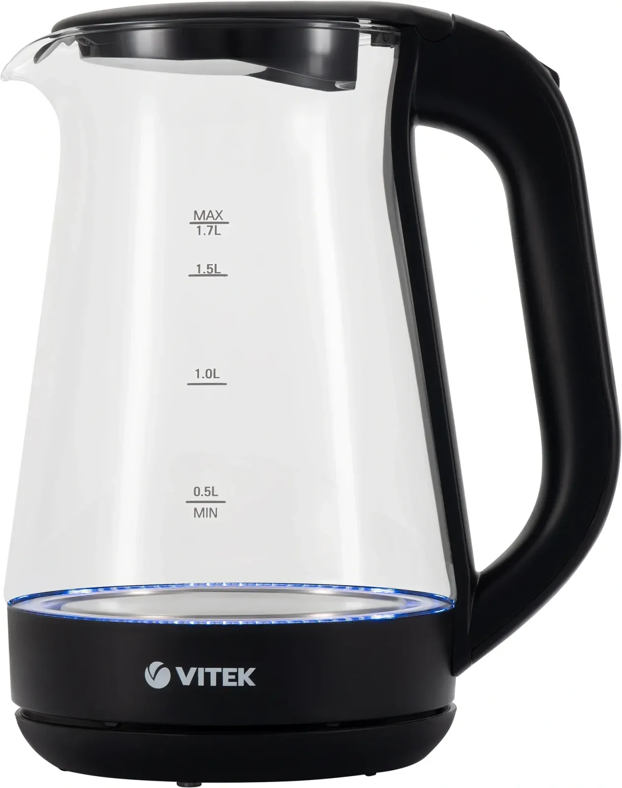 Чайник электрический Vitek VT-8803 1.7л. 2200Вт черный корпус: стекло - фото 2
