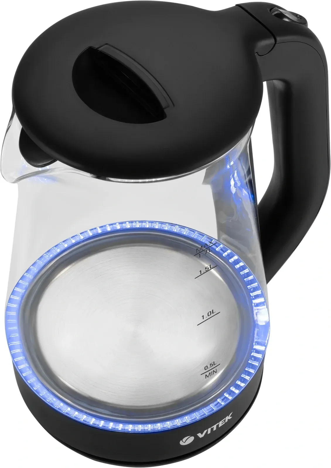 Чайник электрический Vitek VT-8803 1.7л. 2200Вт черный корпус: стекло - фото 3