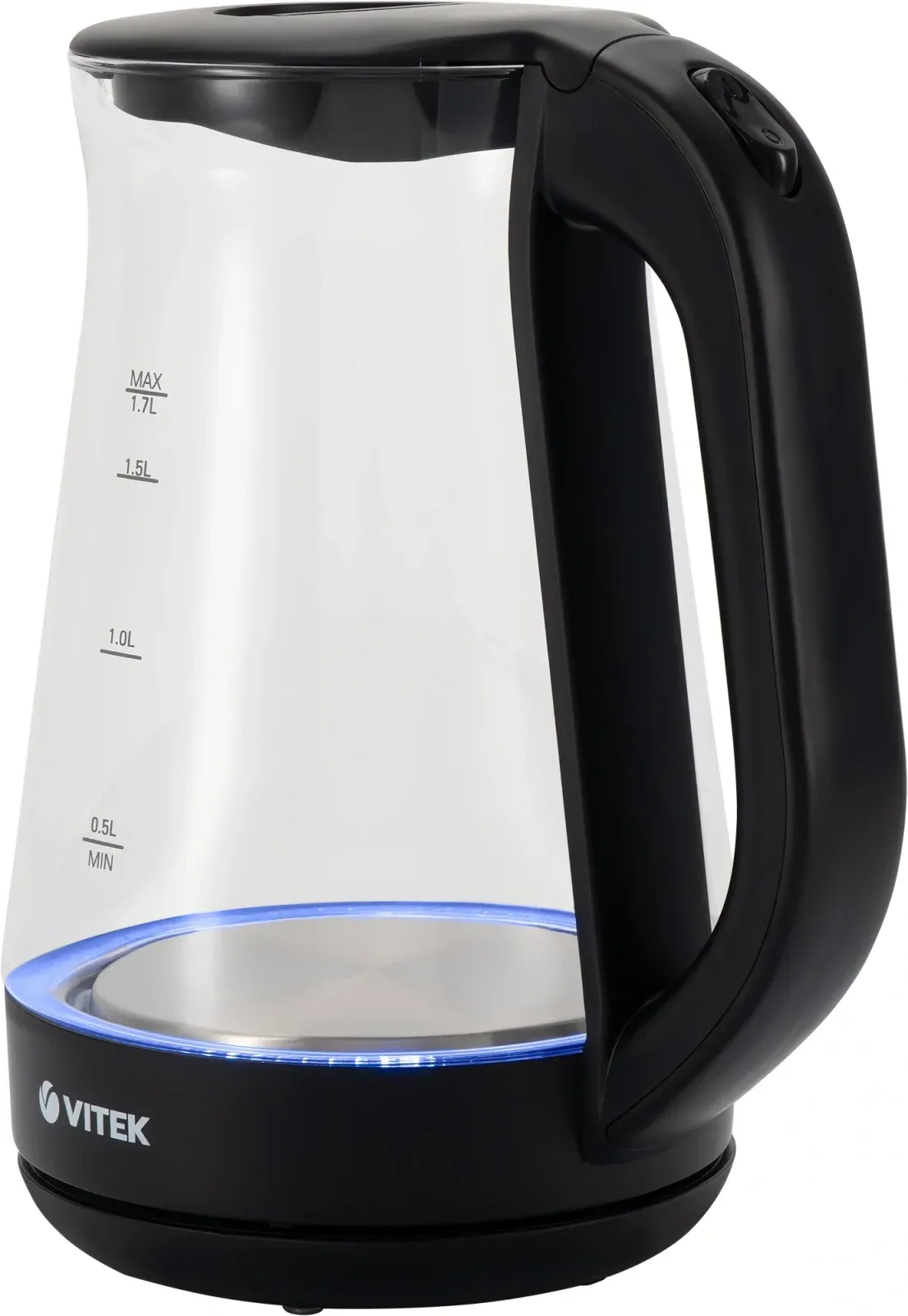 Чайник электрический Vitek VT-8803 1.7л. 2200Вт черный корпус: стекло - фото 4