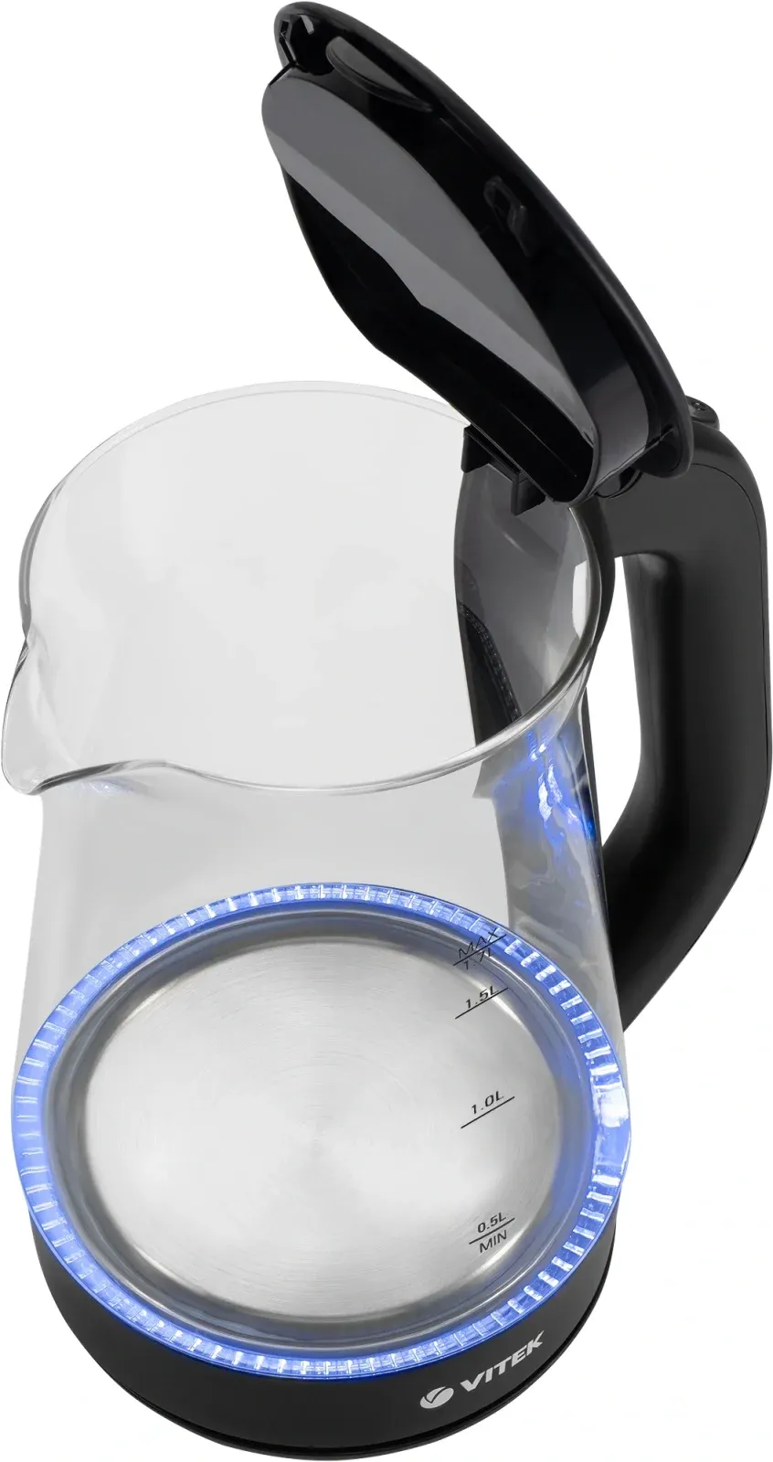 Чайник электрический Vitek VT-8803 1.7л. 2200Вт черный корпус: стекло - фото 7