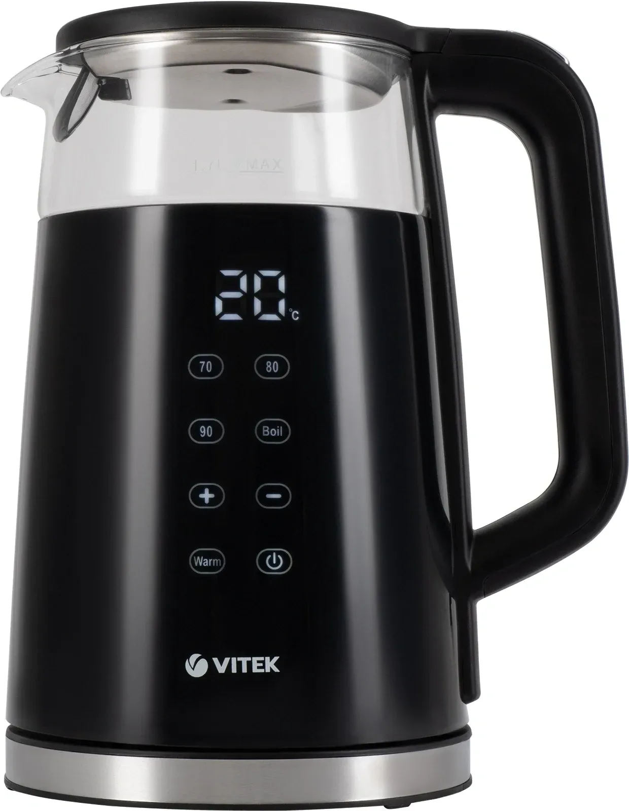Чайник электрический Vitek VT-8827 1.7л. 2200Вт черный корпус: стекло/металл - фото 4
