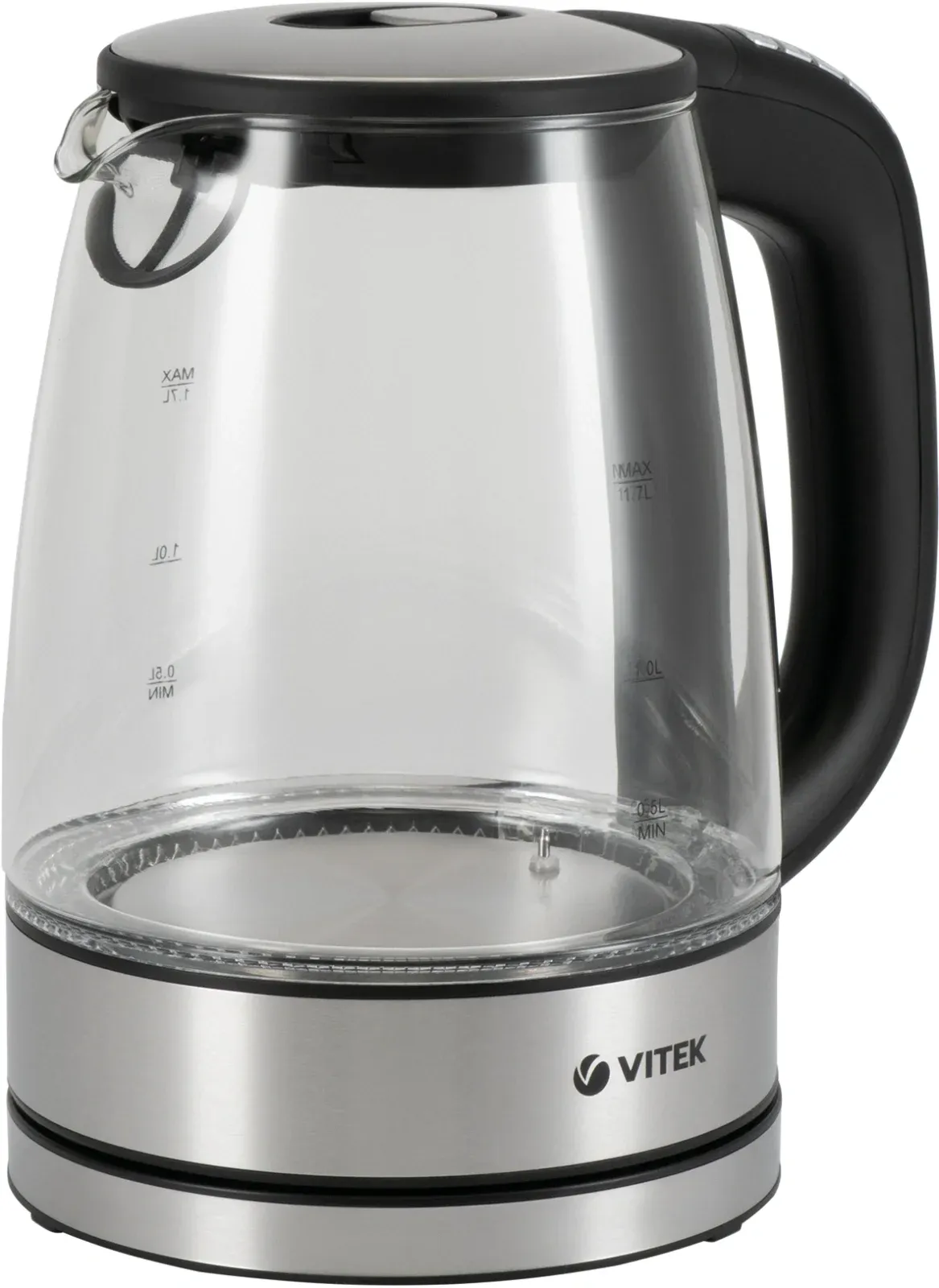Чайник электрический Vitek VT-8828 1.7л. 2200Вт серебристый корпус: стекло/металл - фото 2