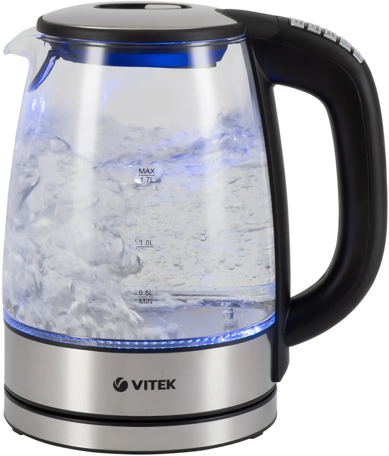 Чайник электрический Vitek VT-8828 1.7л. 2200Вт серебристый корпус: стекло/металл - фото 4