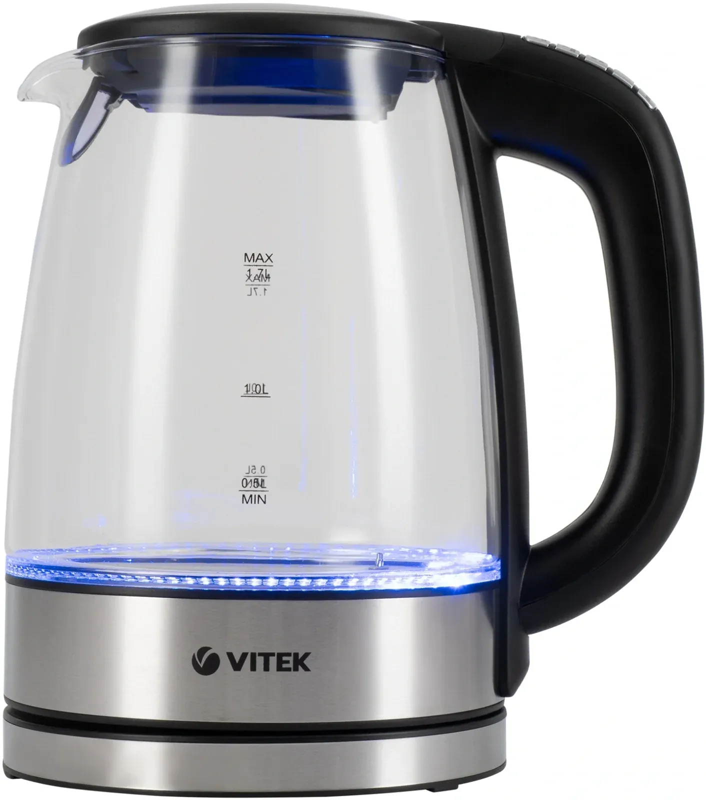 Чайник электрический Vitek VT-8828 1.7л. 2200Вт серебристый корпус: стекло/металл - фото 5