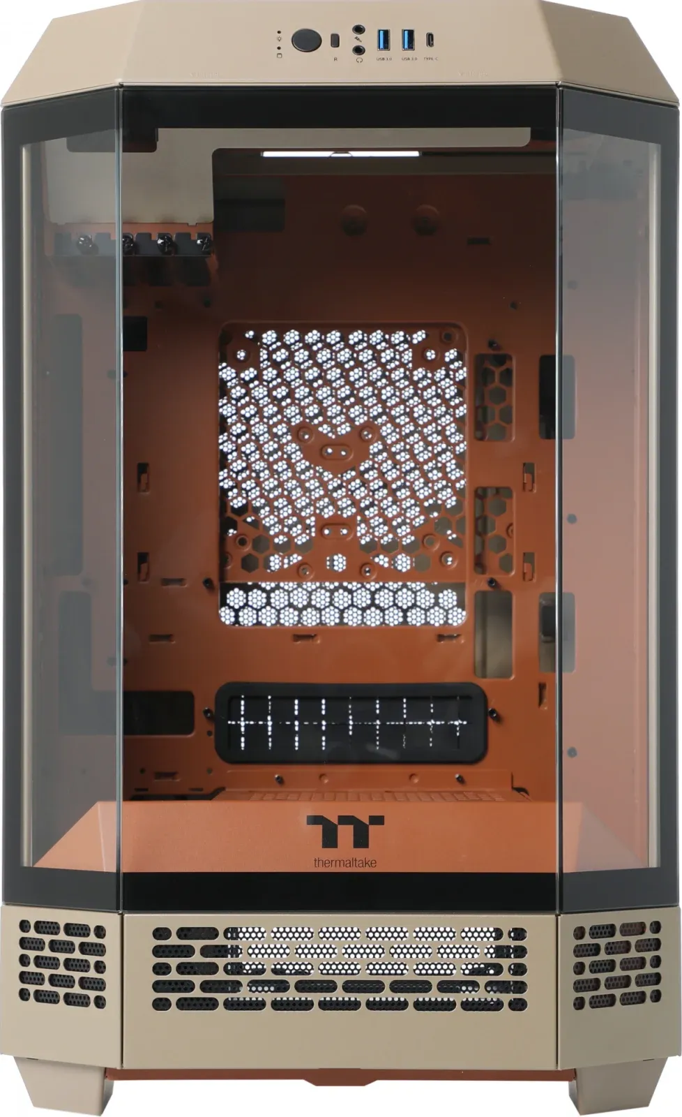 Корпус Thermaltake The Tower 300 Gravel Send коричневый без БП mATX 8x120mm 6x140mm 2xUSB3.0 audio bott PSU - фото 2