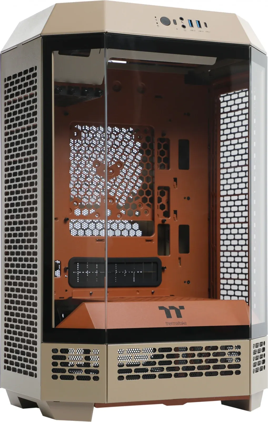 Корпус Thermaltake The Tower 300 Gravel Send коричневый без БП mATX 8x120mm 6x140mm 2xUSB3.0 audio bott PSU - фото 4