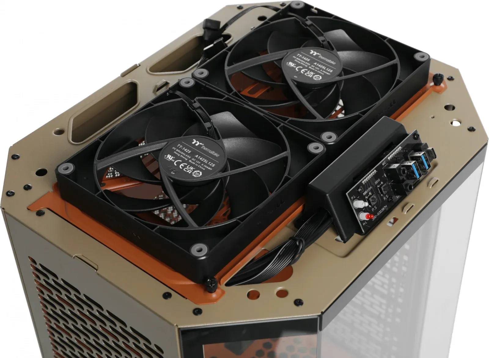 Корпус Thermaltake The Tower 300 Gravel Send коричневый без БП mATX 8x120mm 6x140mm 2xUSB3.0 audio bott PSU - фото 8