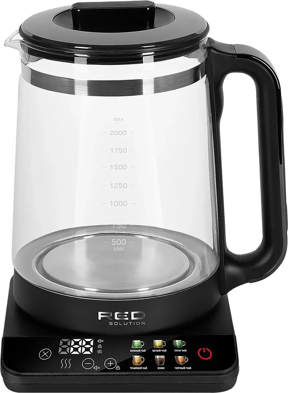 Чайник электрический Red Solution KG1330D 2л. 2000Вт прозрачный/черный корпус: стекло/пластик - фото 3