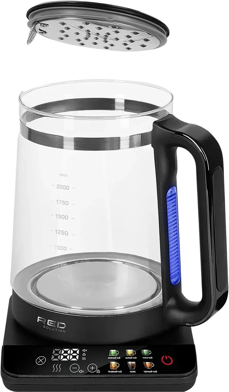 Чайник электрический Red Solution KG1330D 2л. 2000Вт прозрачный/черный корпус: стекло/пластик - фото 8