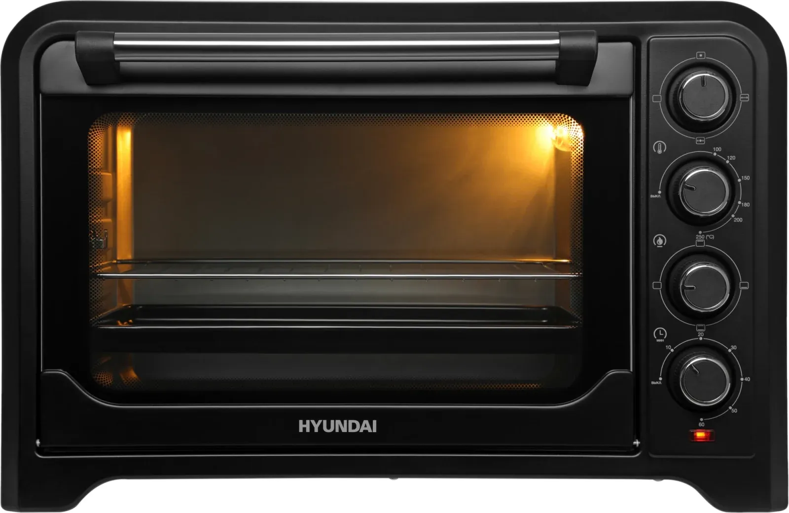 Мини-печь Hyundai MIO-HY105 45л. 2000Вт черный, 45 л - фото 2