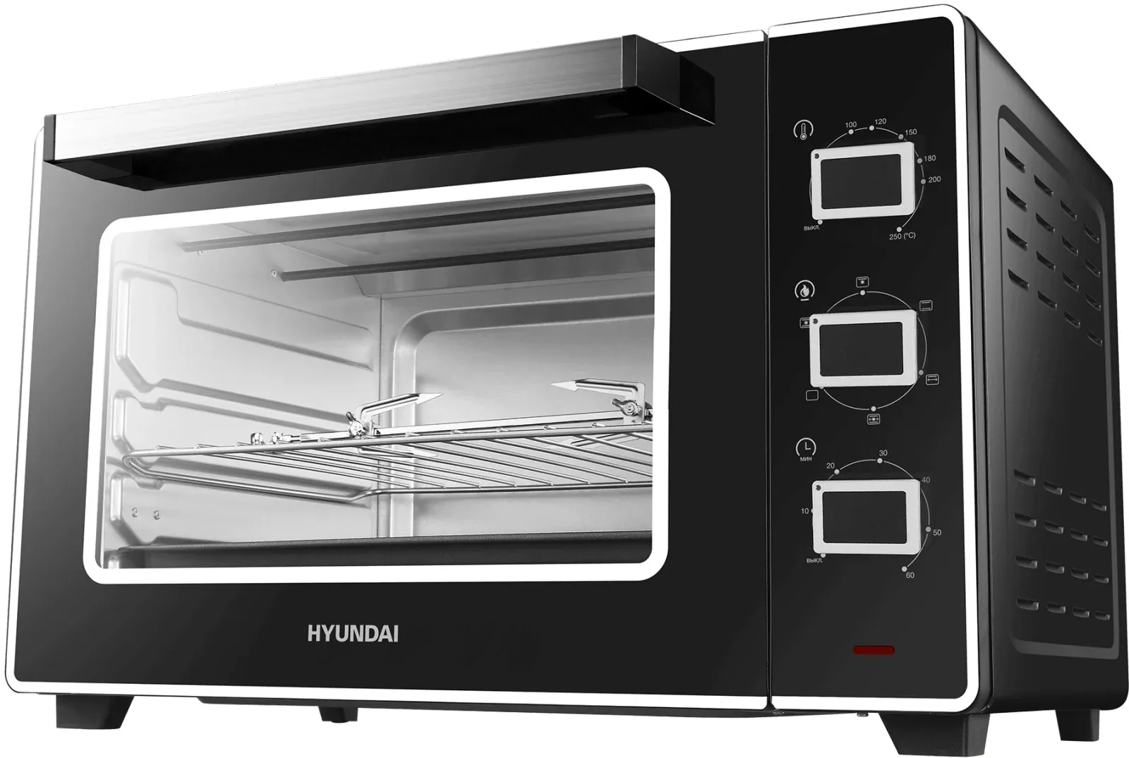 Мини-печь Hyundai MIO-HY107 45л. 2200Вт черный, 45 л - фото 2