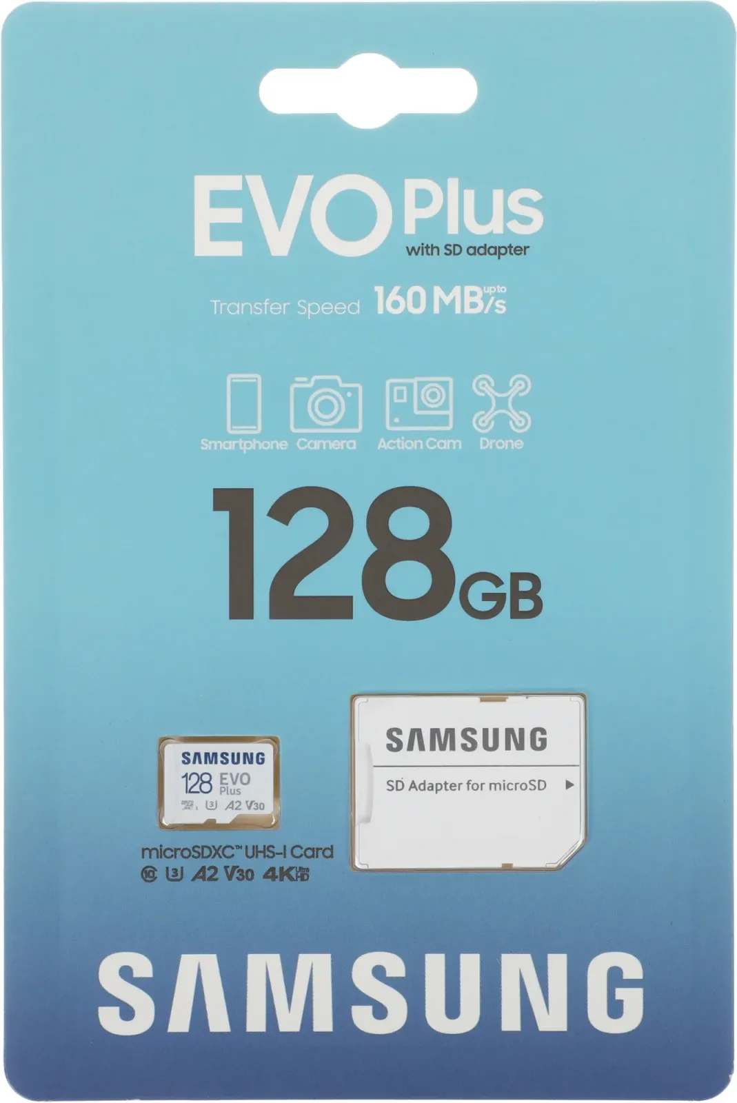Флеш карта microSDXC 128GB Samsung MB-MC128SA EVO PLUS + adapter - фото 3