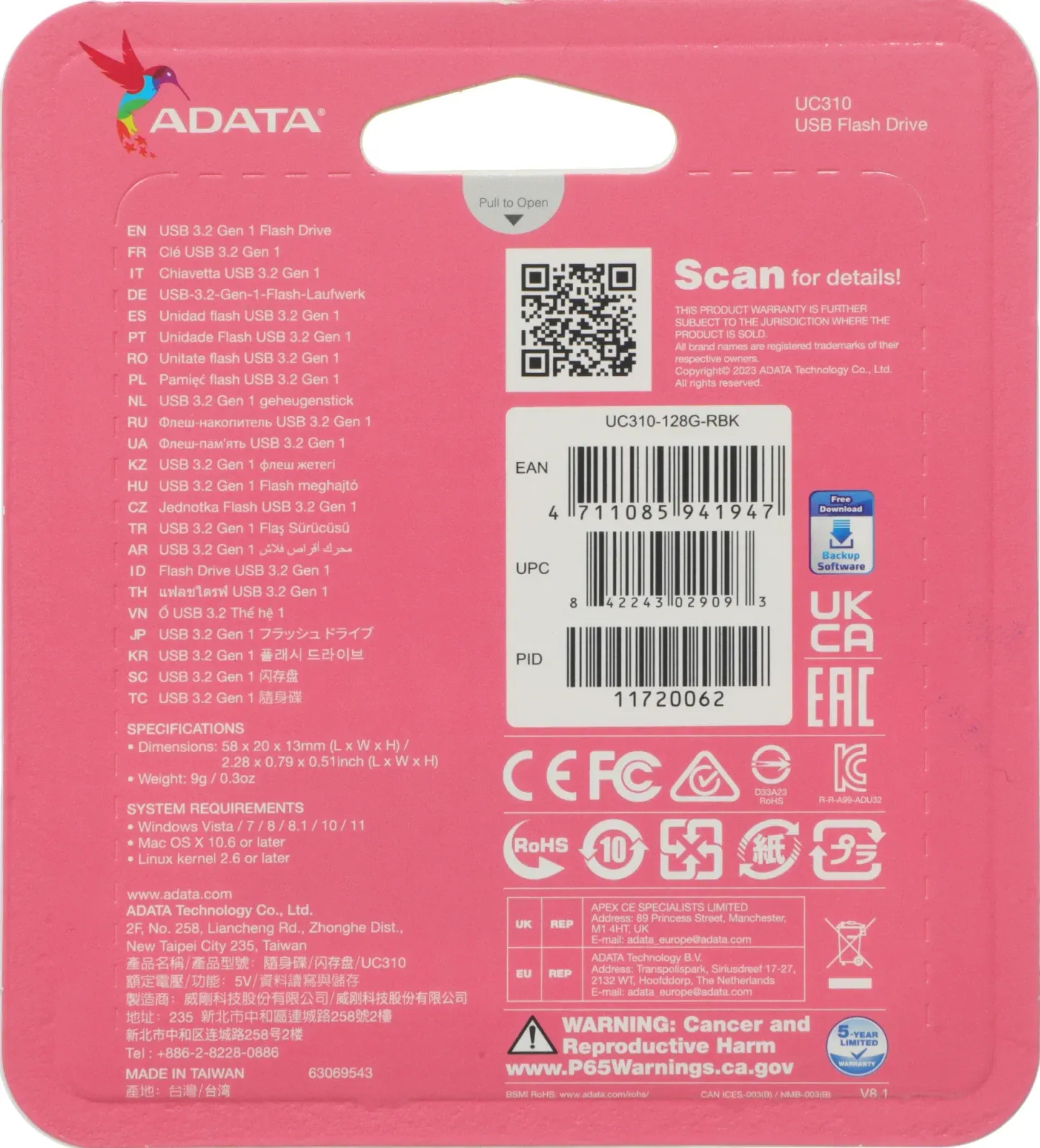 Флеш Диск A-Data 128GB UC310 UC310-128G-RBK USB3.2 черный, 128 ГБ - фото 5