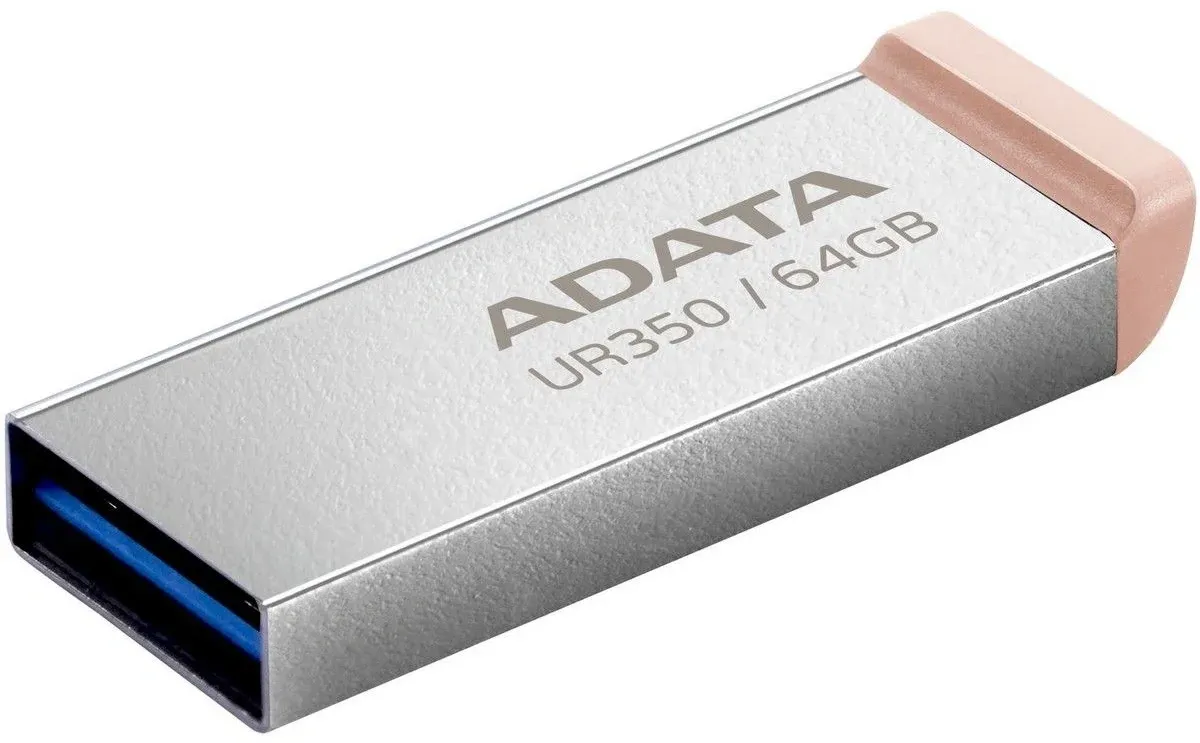 Флеш Диск A-Data 64GB UR350 UR350-64G-RSR/BG USB3.2 серебристый/коричневый, 64 ГБ - фото 5