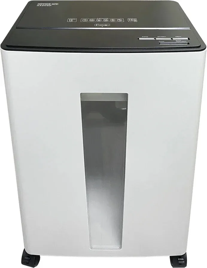 Шредер Office Kit S330SF 3,9х35 белый/черный секр.P-4 фрагменты 13лист. 30лтр. скобы пл.карты - фото 2
