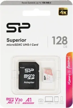 Флеш карта microSDXC 128GB Silicon Power SP128GBSTXDV3V20SP Superior + adapter - фото 7