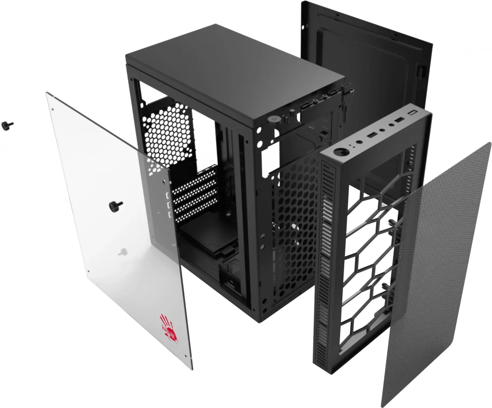 Корпус Bloody BD-CC101F черный без БП mATX 1x80mm 1x92mm 2xUSB2.0 1xUSB3.0 audio - фото 8