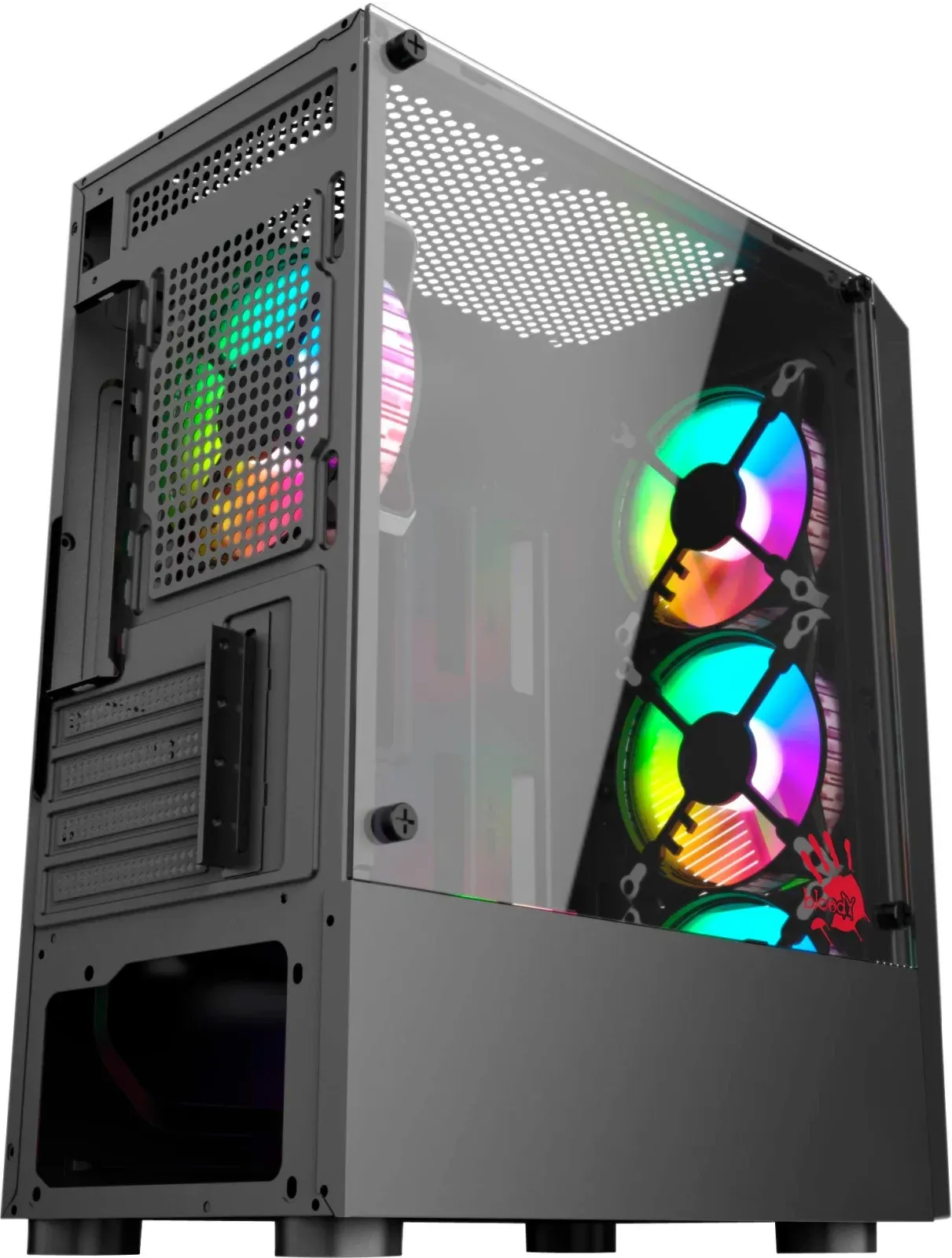Корпус Bloody BD-CC102F черный без БП mATX 4x120mm 2xUSB2.0 1xUSB3.0 audio bott PSU - фото 3