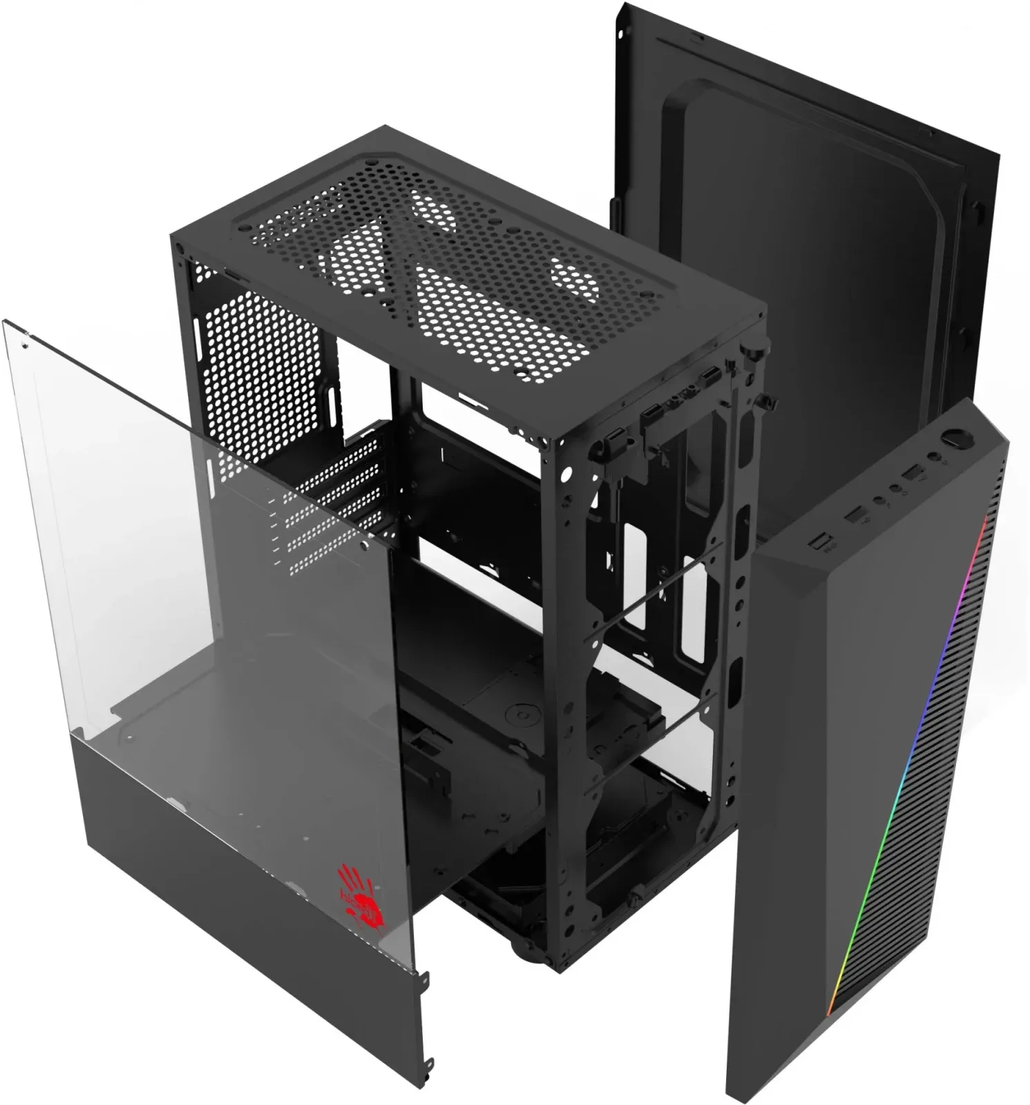 Корпус Bloody BD-CC102F черный без БП mATX 4x120mm 2xUSB2.0 1xUSB3.0 audio bott PSU - фото 8