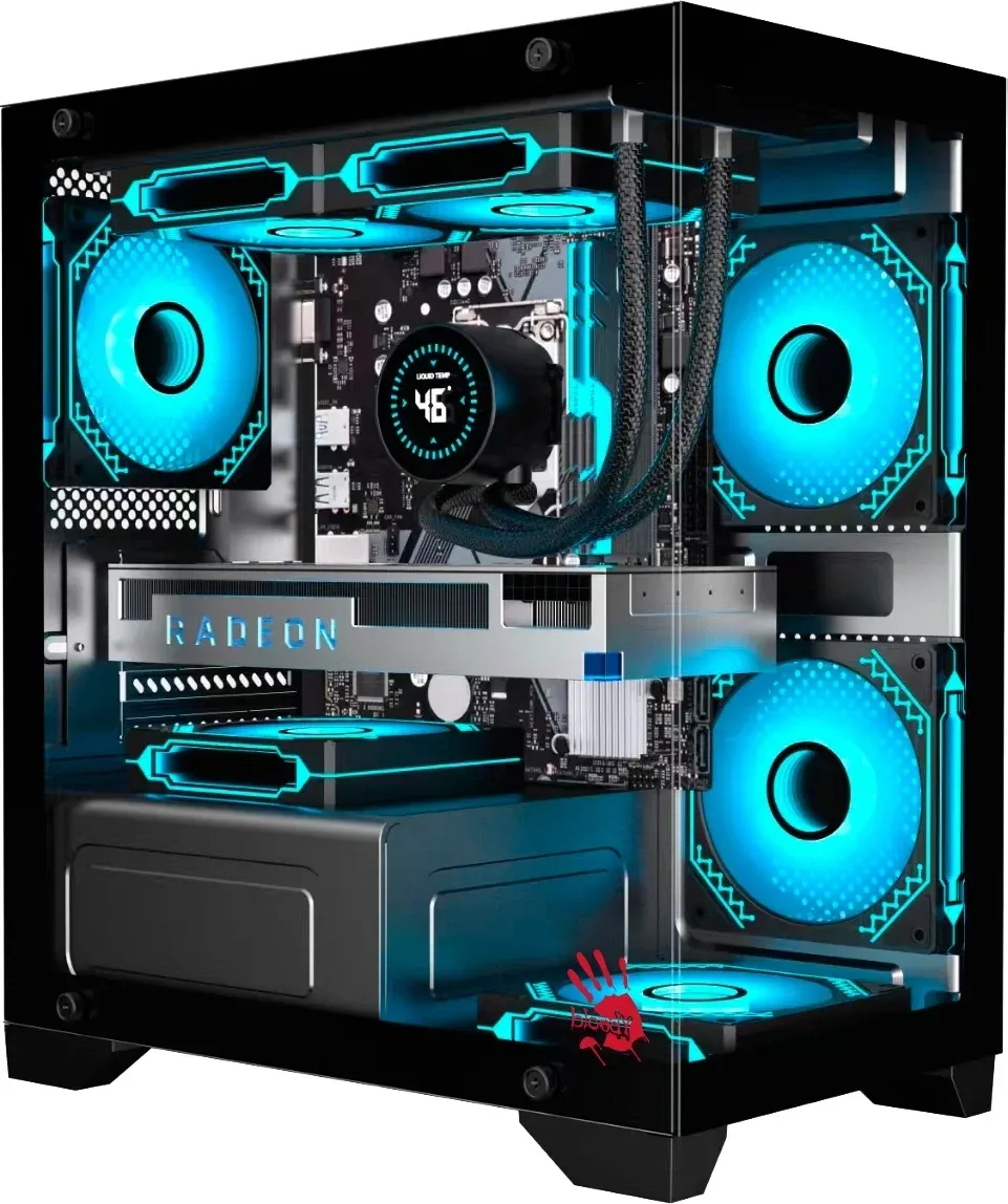 Корпус Bloody BD-CC103 черный без БП mATX 7x120mm 1xUSB2.0 1xUSB3.0 audio bott PSU - фото 1