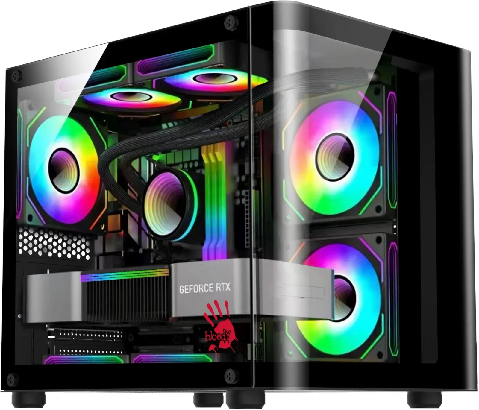 Корпус Bloody BD-CC104 черный без БП mATX 5x120mm 1xUSB2.0 1xUSB3.0 audio - фото 7