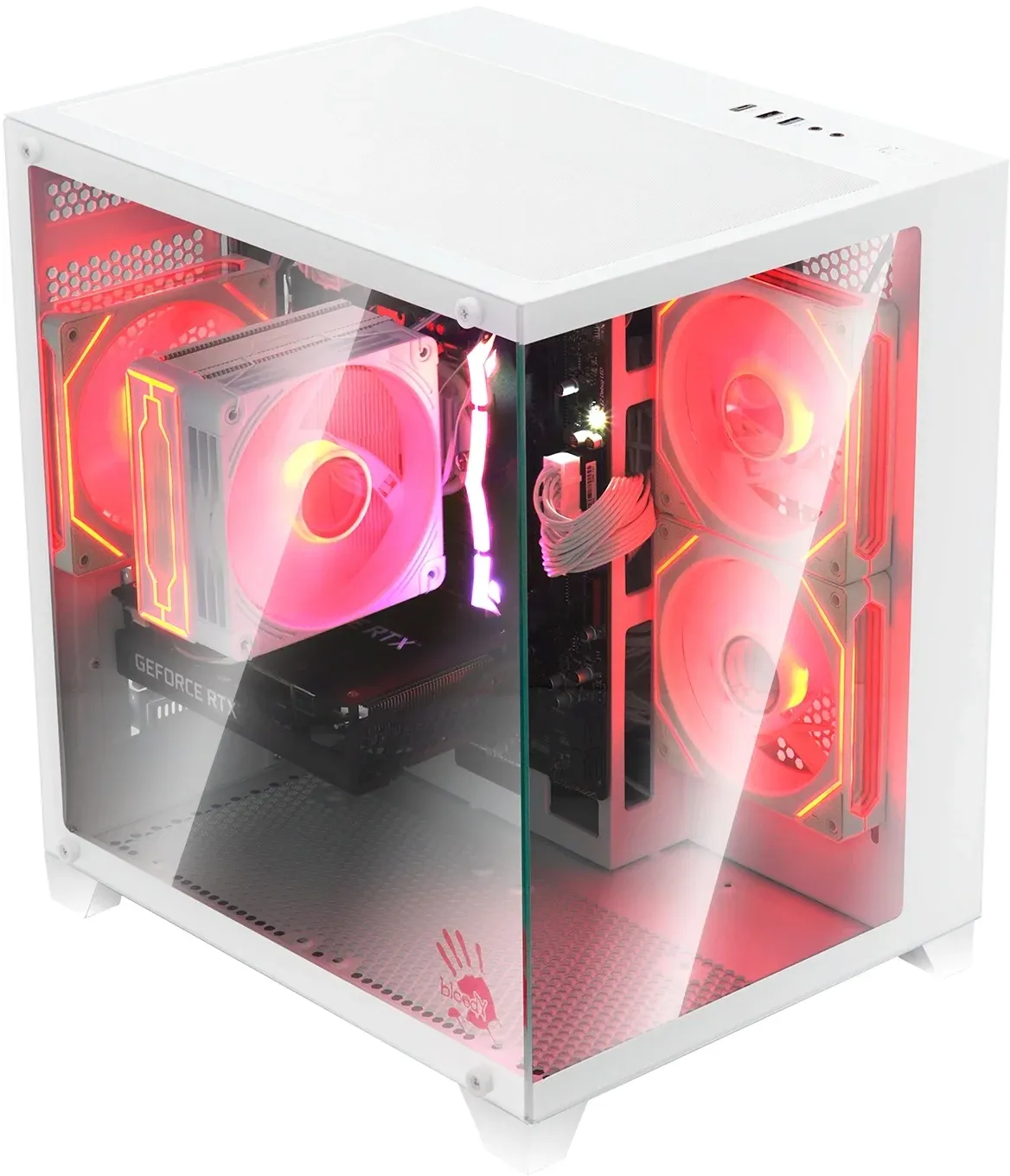Корпус Bloody BD-CC105 белый без БП mATX 5x120mm 1xUSB2.0 1xUSB3.0 audio bott PSU - фото 5