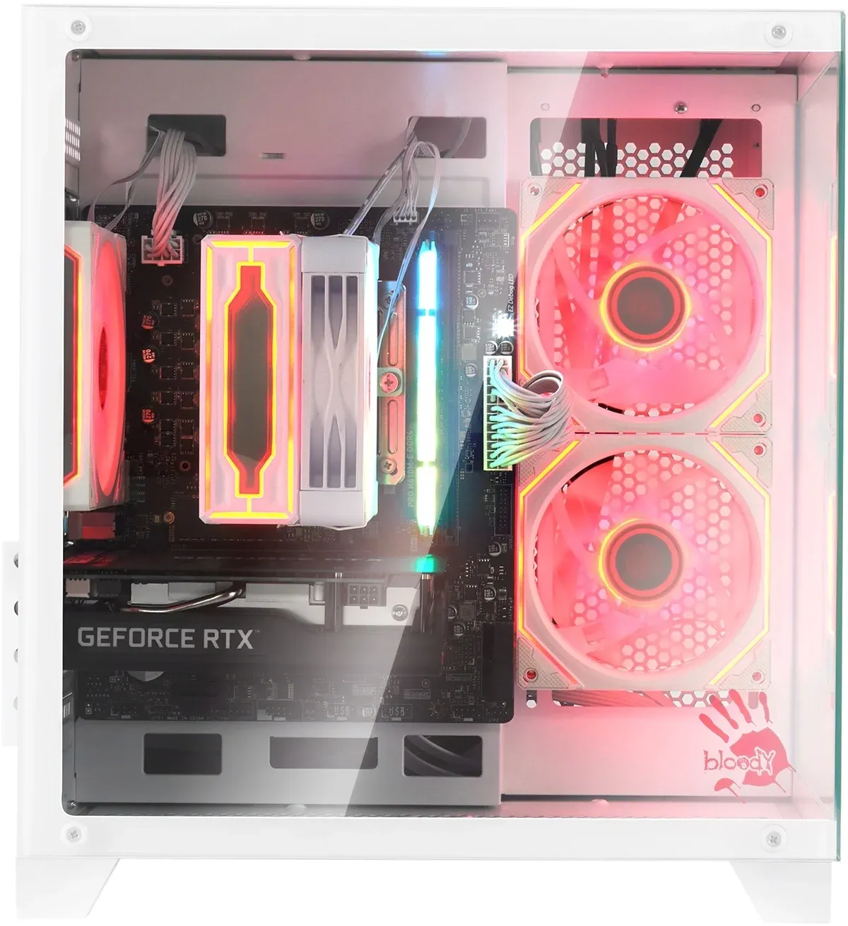Корпус Bloody BD-CC105 белый без БП mATX 5x120mm 1xUSB2.0 1xUSB3.0 audio bott PSU - фото 6