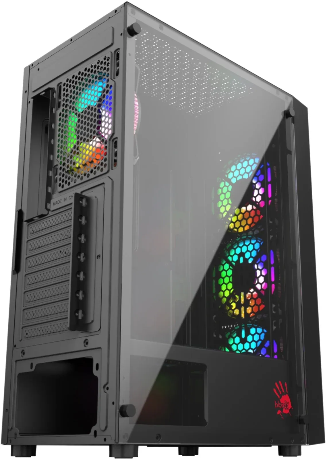 Корпус Bloody BD-CC106F черный без БП ATX 4x120mm 1xUSB2.0 1xUSB3.0 audio bott PSU - фото 4