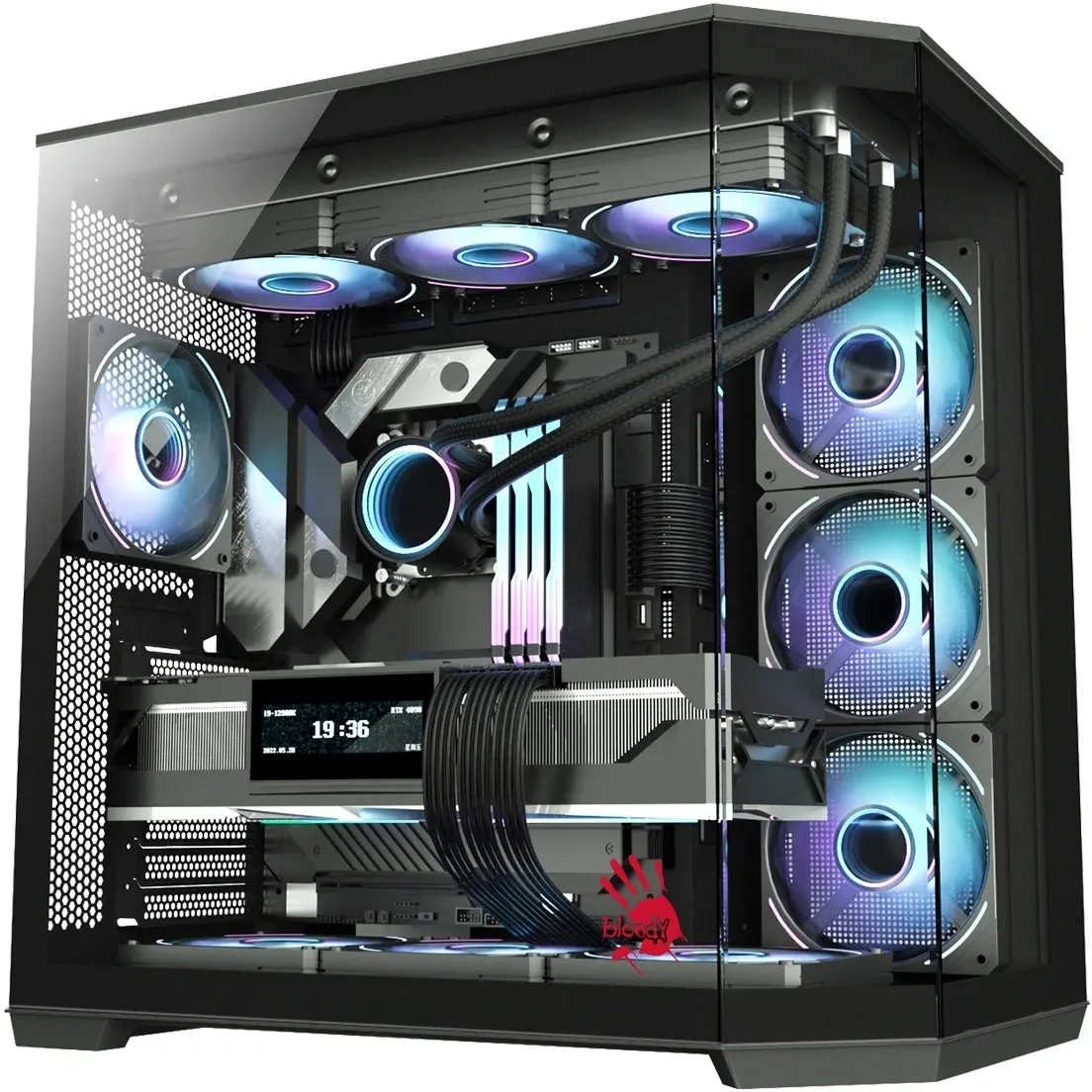 Корпус Bloody BD-CC109 черный без БП ATX 10x120mm 2xUSB3.0 audio - фото 1