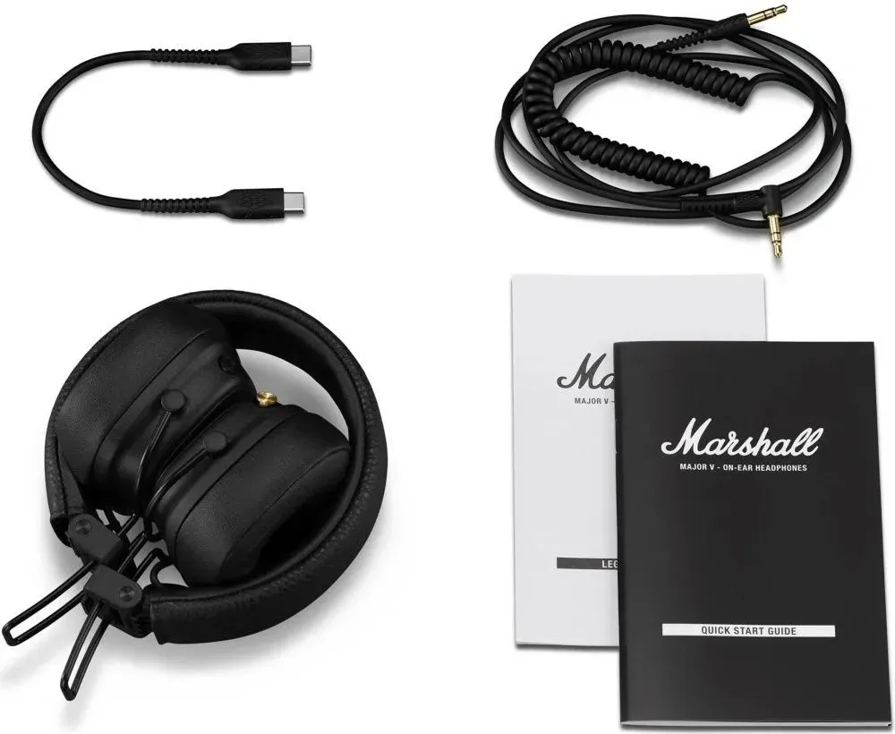 Гарнитура накладные Marshall Major V черный беспроводные bluetooth оголовье MAJOR V BLACK - фото 7