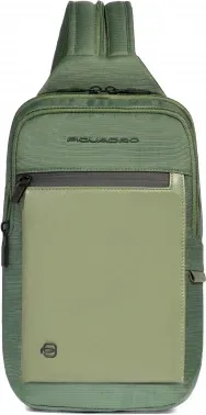 Рюкзак слинг мужской Piquadro Orion CA6625S136/VE хаки ткань/натур.кожа - фото 5