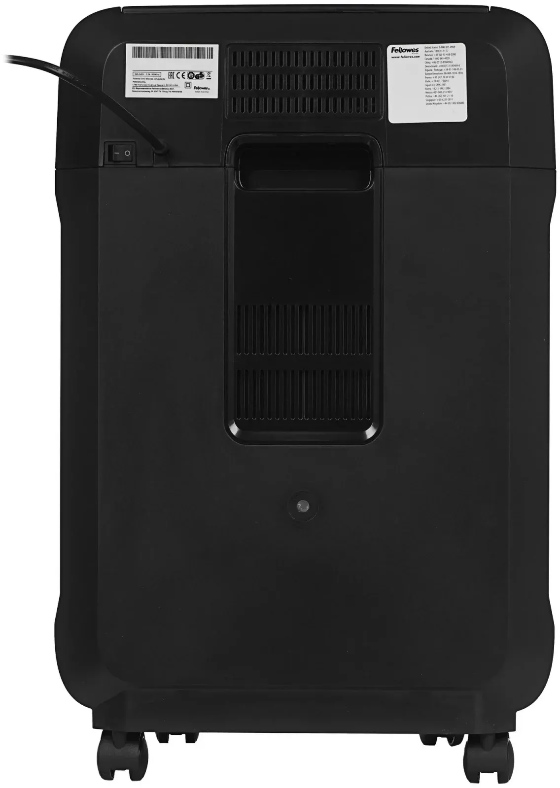 Шредер Fellowes AutoMax 80М черный с автоподачей секр.P-4 фрагменты 80лист. 17лтр. скрепки скобы пл.карты - фото 6