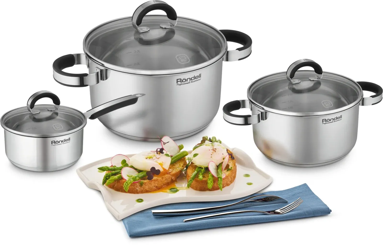 Кастрюля Rondell Brando RDS-1804 3.1л. d=20см с крышкой стальной, 3.1 л - фото 7