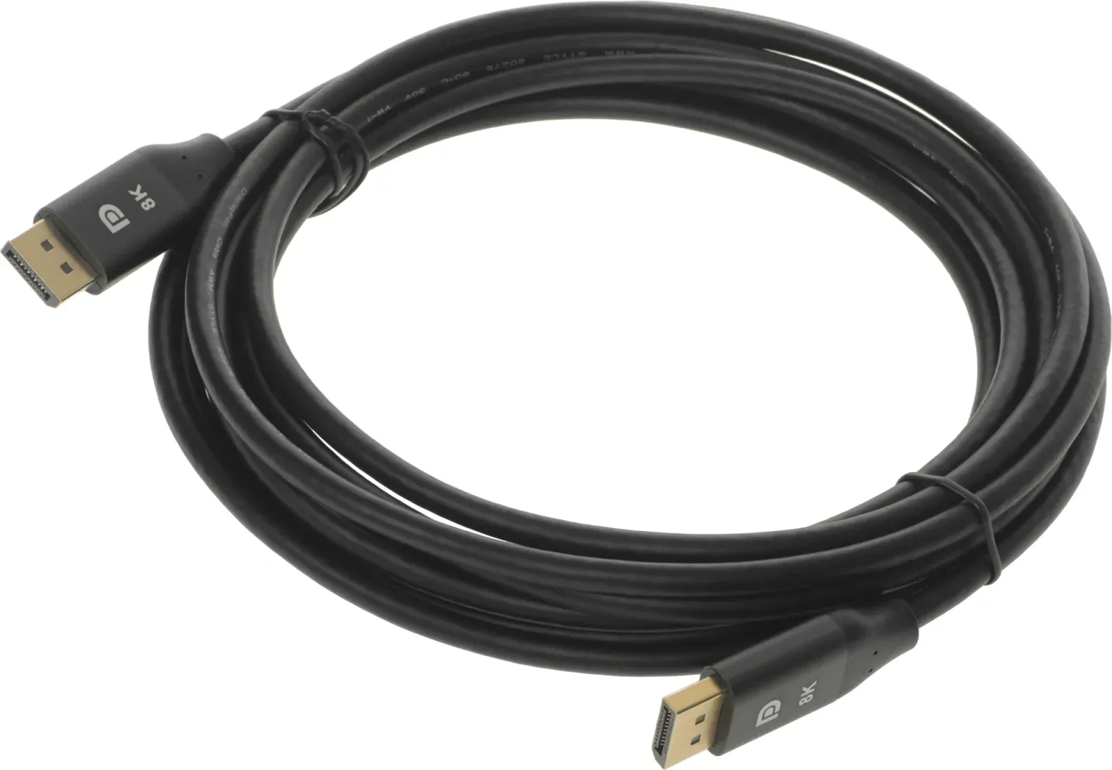 Кабель аудио-видео Cactus CS-DP-DP-1.4-5 DisplayPort m/DisplayPort m 5м. позолоч.конт. черный - фото 3