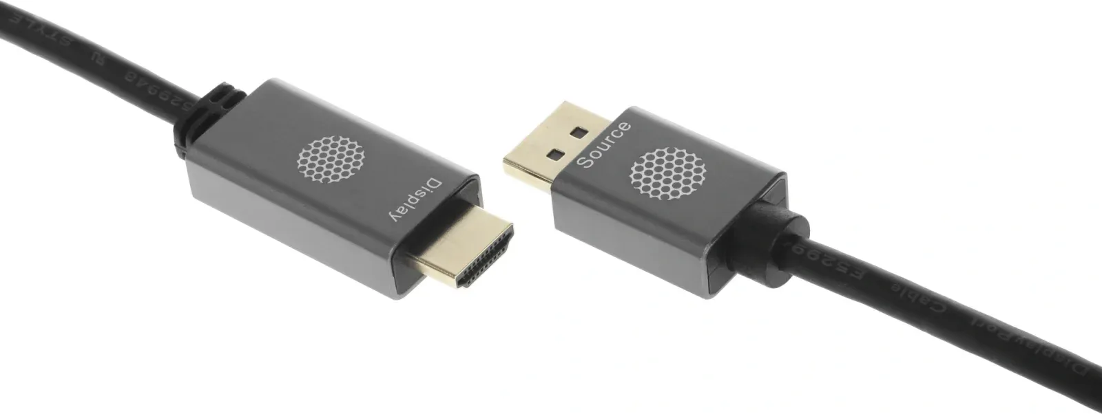 Кабель аудио-видео Cactus CS-DP-HDMI-1.2-2 DisplayPort m/HDMI m 2м. позолоч.конт. черный - фото 2